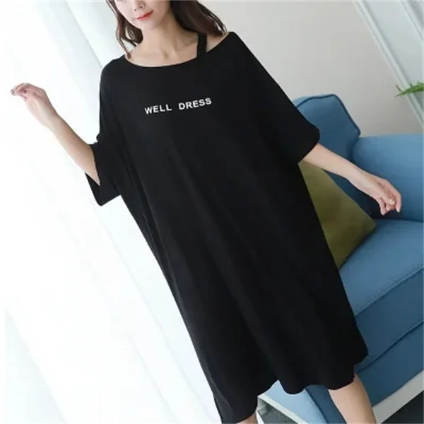 Comfortable Modal Night Dress Women New Short Sleeve Summer Nightgowns Oversize Ladies Nightwear Sleeping Shirt chemises de nuit