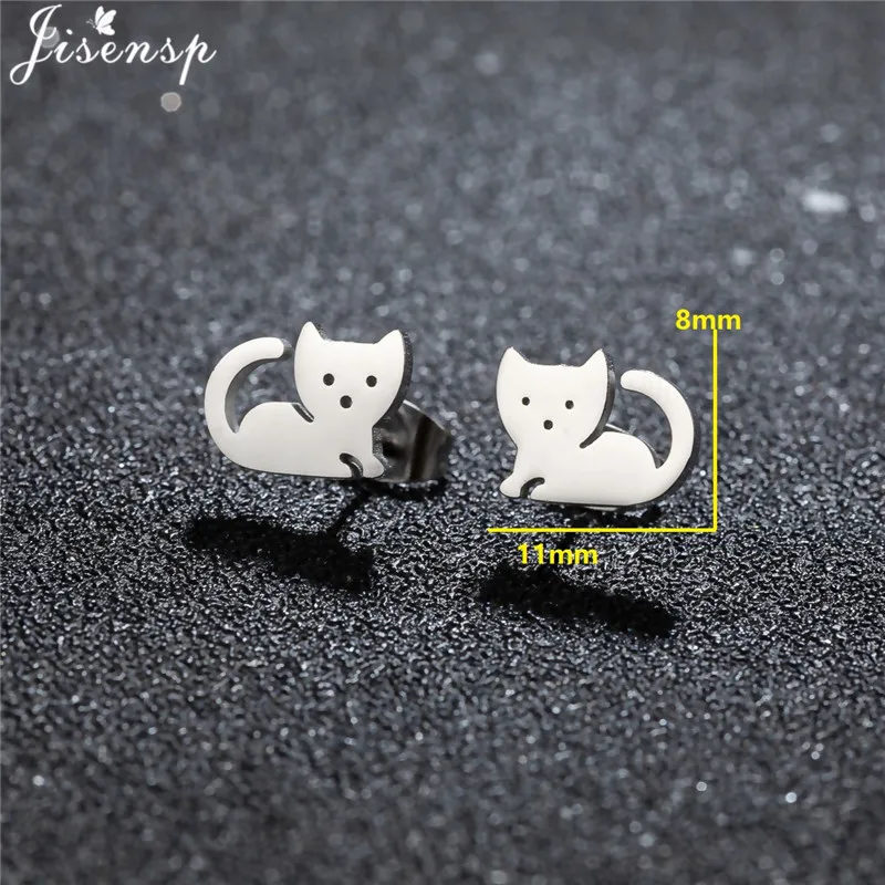 Stainless Steel Earings Fashion Jewelry Small Rabbit Owl Ear Studs Minimalist Safety Pin Boots Stud Earrings Unusual Pendientes