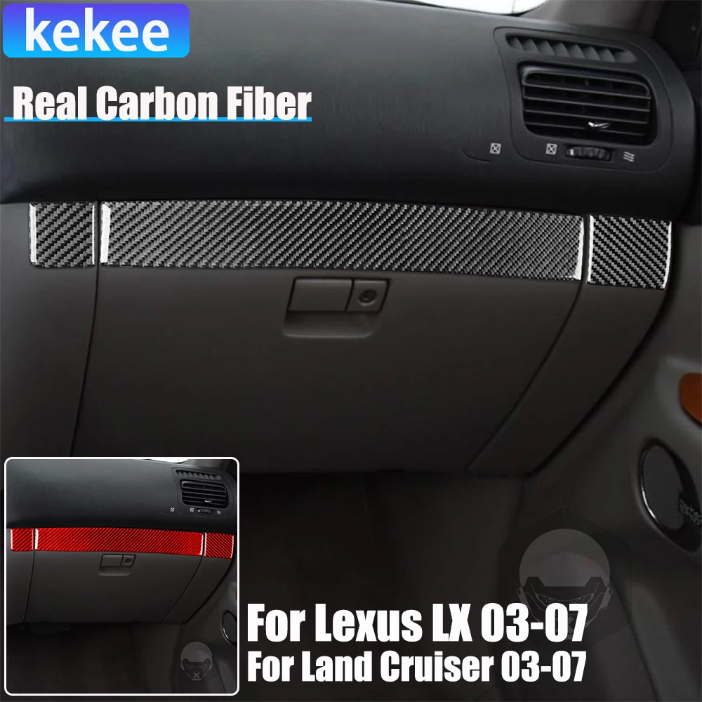 

Real Carbon Fiber Car Accessories Glove Storage Panel Trim Cover Soft Sticker For Lexus LX For Toyota Land Cruiser 2003-2007