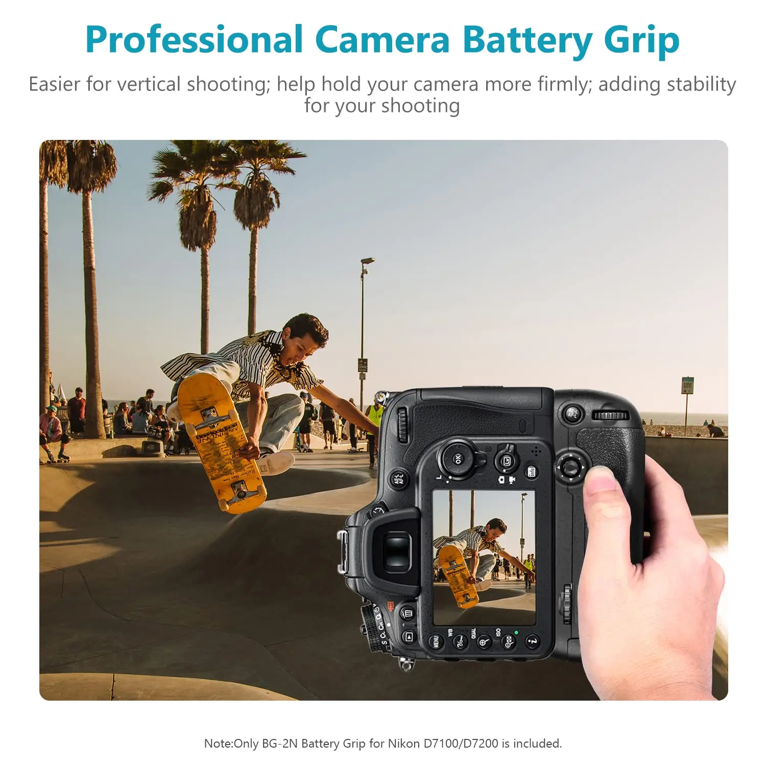 Neewer aperto de bateria vertical para MB-D15 funciona com bateria EN-EL15 ou 6 peças de baterias AA para Nikon D7100 D7200 Digital SLR