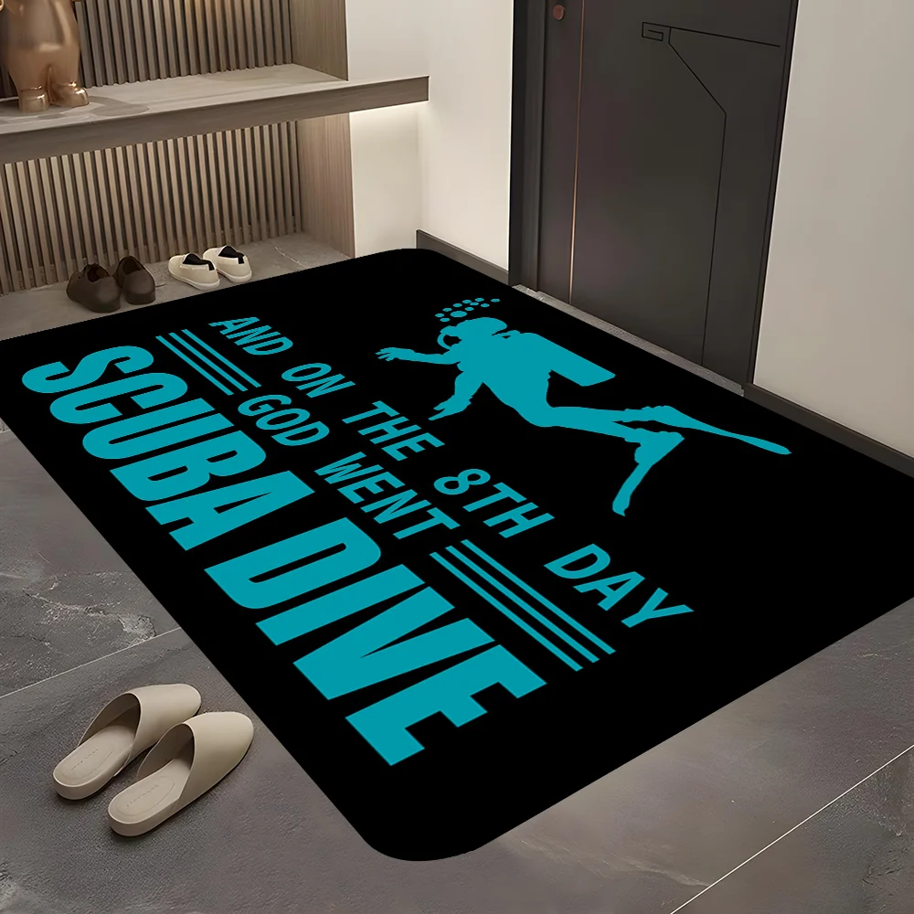 Dive Scuba Diving Entrance Door Mat Nordic Style Bedroom Living Room Doormat Home Balcony Anti-Slip Modern Home Decor