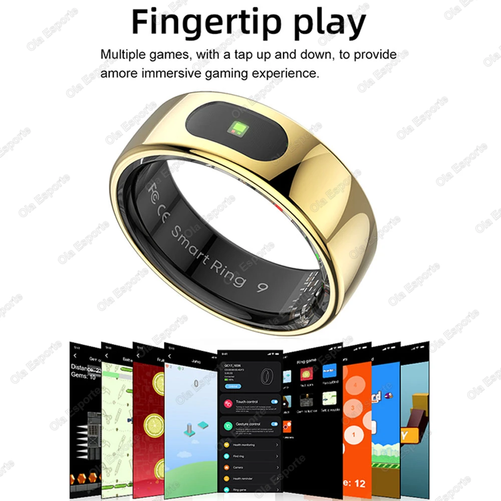 New For Xiaomi Smart Ring Bluetooth Health Monitor Heart Rate Blood Oxygen Sleep Body Control Waterproof Sport Ring Android IOS