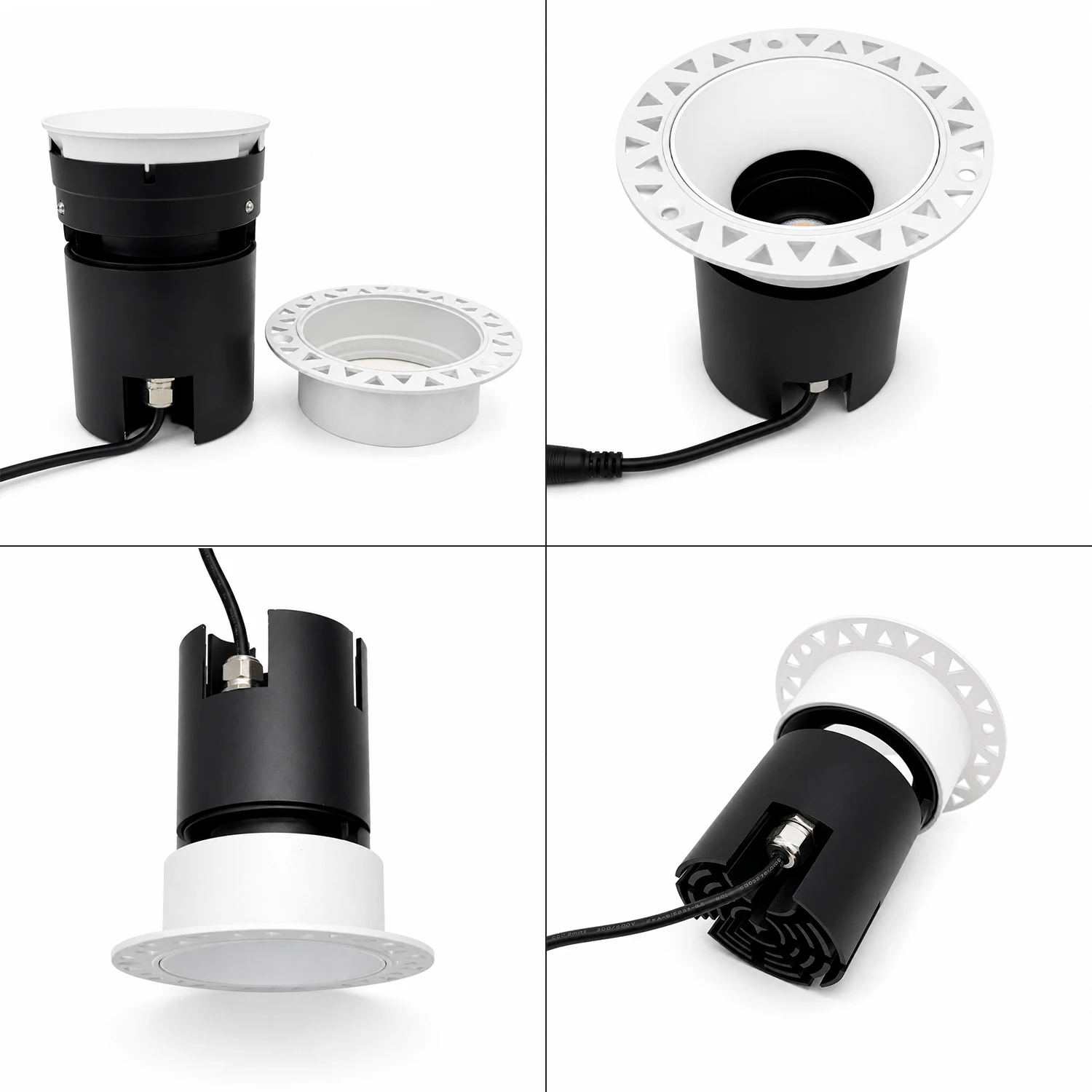 Modern Recessed IP65 LED Cob Spotlight Aluminum Adjustable High CRI 4000K Downlight for Office Mall Ceiling