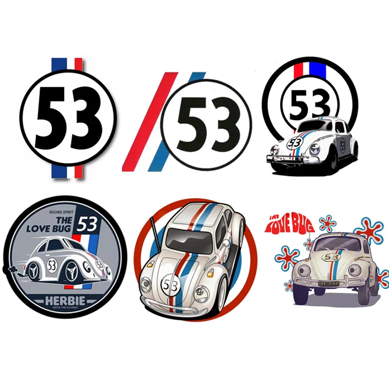 Sticker Number 53 Herbie The Love Bug Car Stickers Beetle Lovers Motorcycle Refrigerator Helmet Laptop Skateboard Mug Decal