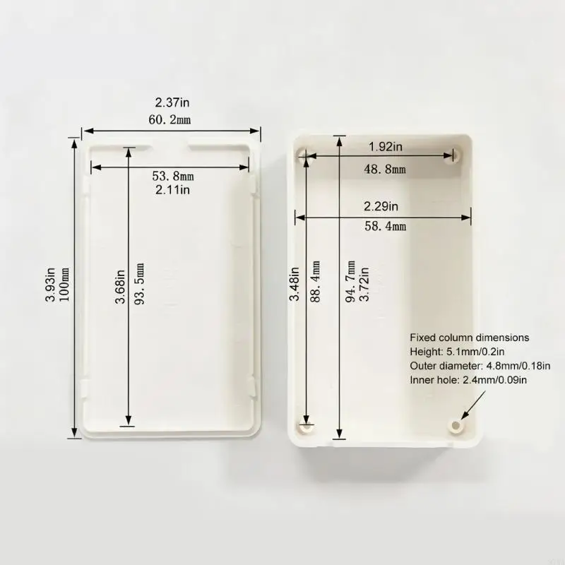 ABS Wire Connection Case, Rectangular Cable Enclosure Housing with Side Openings, 10 Pack for Home Electrical Installation 87HA