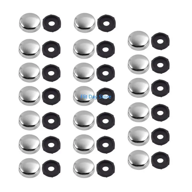 F92C 20Pcs 16mm Mirror Screws Caps Decorative Mirror Fixing Screws Plastic Washer view 3