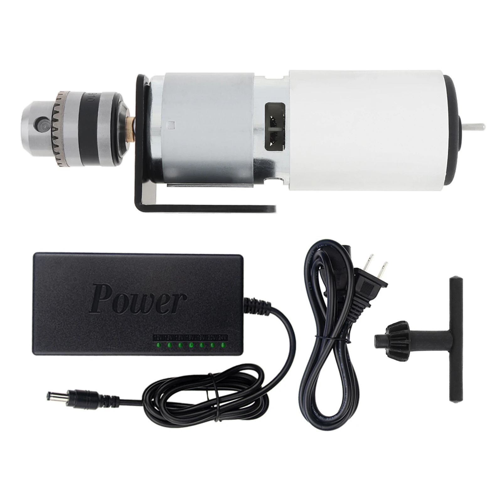 775 DC-Motor, Tischbohrmaschine, 0,6–6 mm, B10-Bohrfutter, positive Inversion, Drehmaschine, Pressmotor für Fräsmaschine mit Netzteil – Detail 8