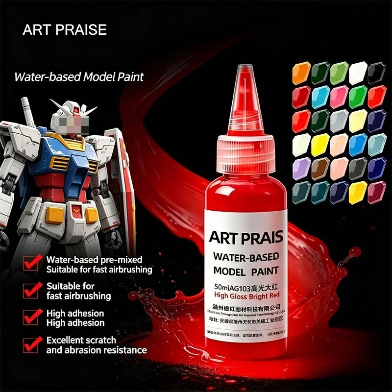 20/50ml Water Based Model Paint Airbrush Paint High Coverage Strong Adhesion Quick Dry Acrylic Paint No Dilution Needed