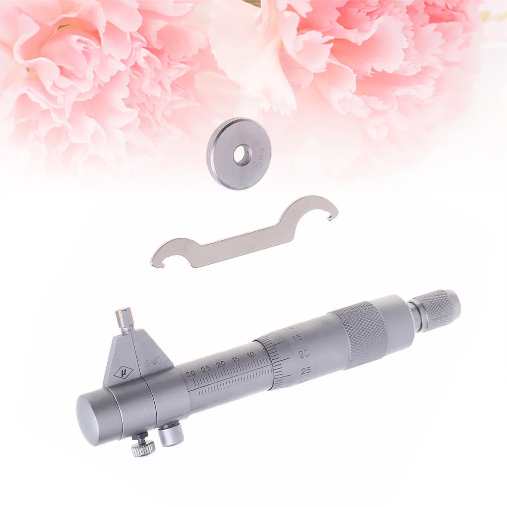 

Inner Diameter Micrometer with Locking Mechanism Carbide Tips Stainless Construction for Accurate Internal Dimension Measuring
