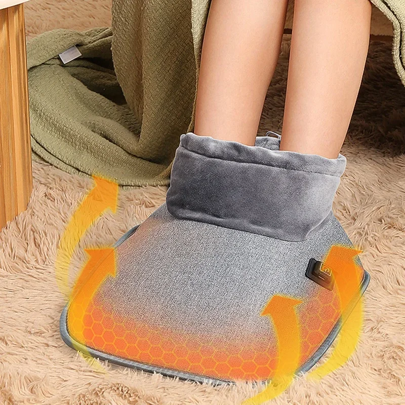 

l USB Electric Plush Foot Heated Pad Winter Hand Washable Intelligent Foot Warmer Warm Slippers Feet Warm Slippers Heating
