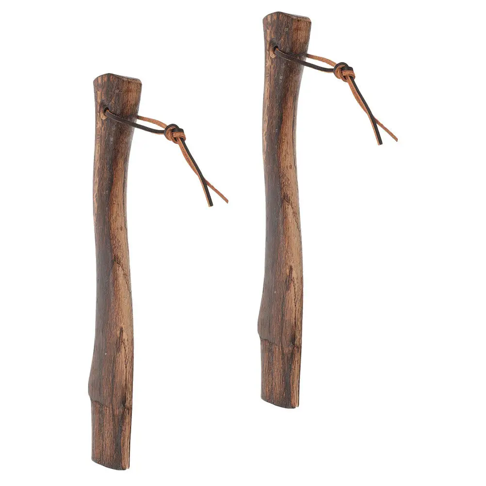 2Pcs Mini Axe Handle Replacement Sturdy Wooden Axe Grip for Hatchet Repair Firewood Garden Hiking Outdoor Tool Accessory