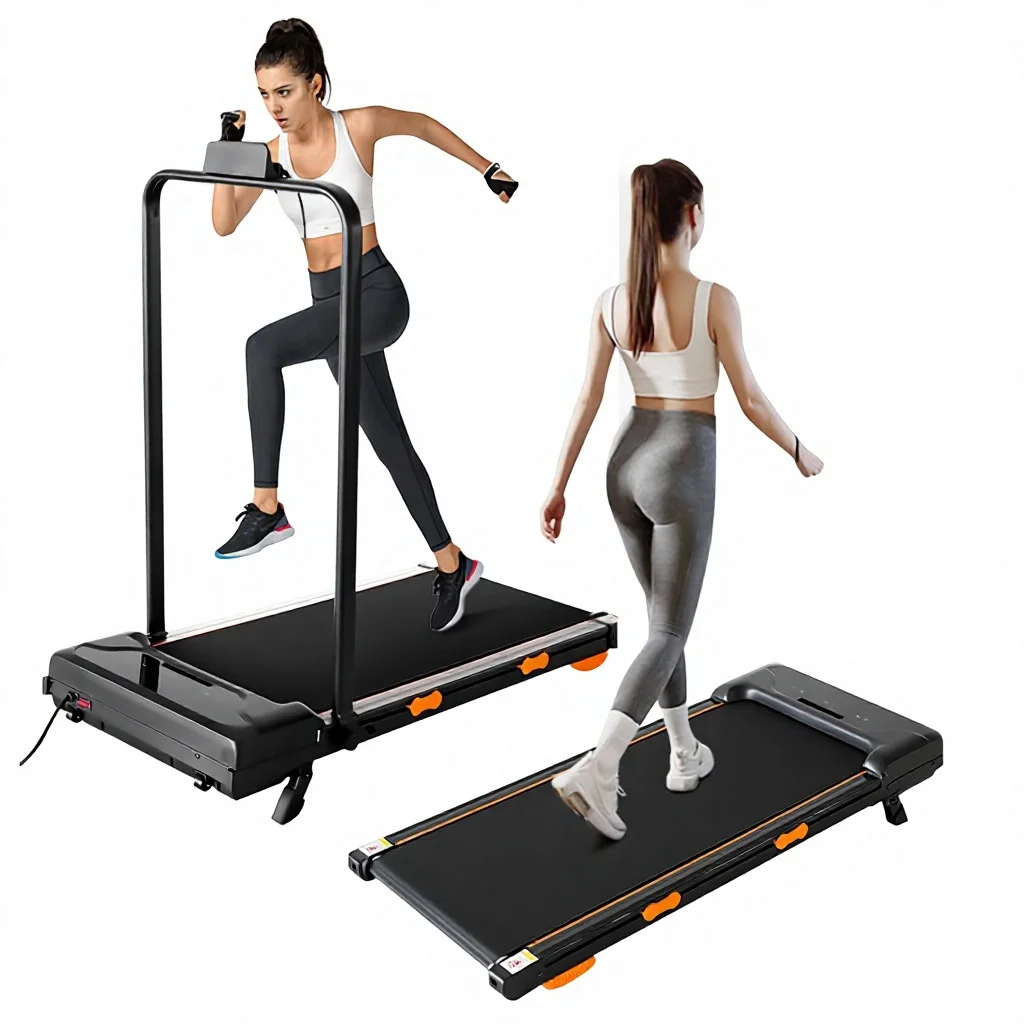 Upgraded Slim Foldable Walking Pad with Handle, LED Screen, Remote & Manual Incline for Home Use