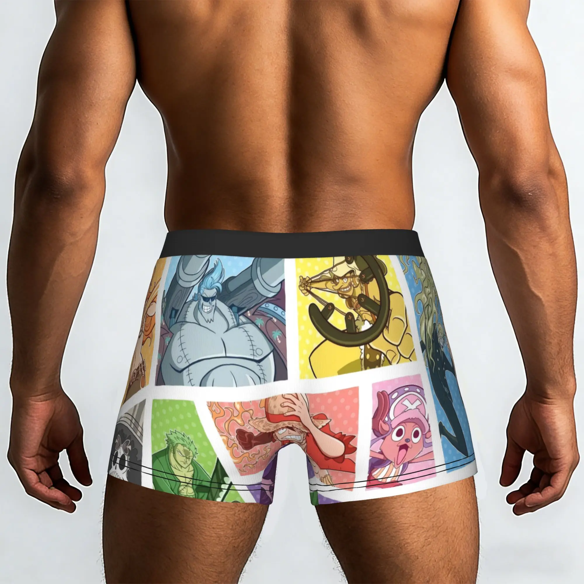 Straw Hat Pirates Splicing One Piece Underpants Homme Panties Men's Underwear Ventilate Shorts Boxer Briefs