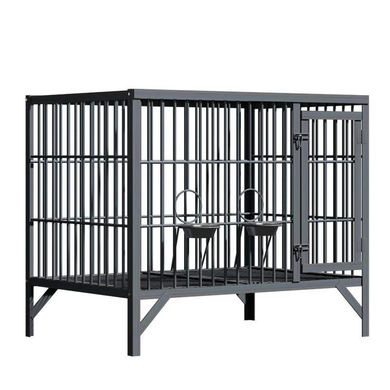

Dog cage large steel bar thickened and reinforced golden horn iron