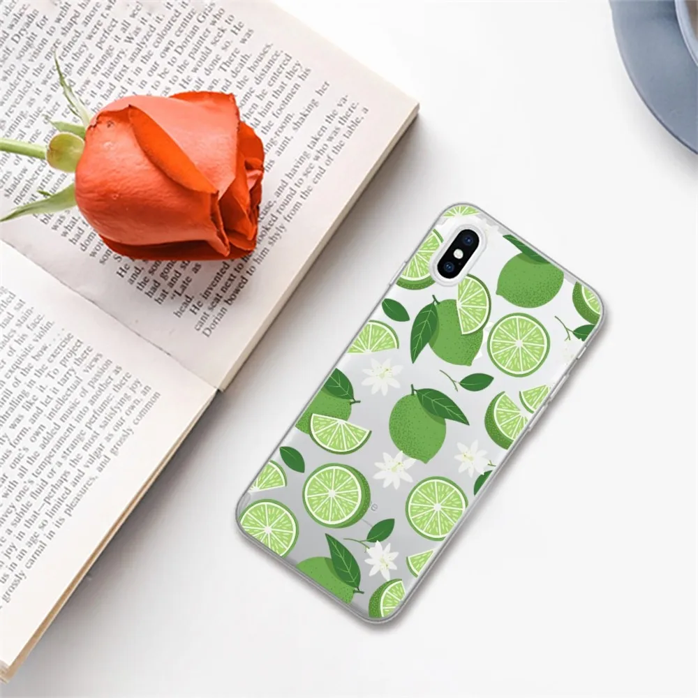 Funda de teléfono con fruta y limón para IPhone 15 14 13 12 11 Pro Max XS X XR SE 2020 6 7 8 Plus Mini funda protectora