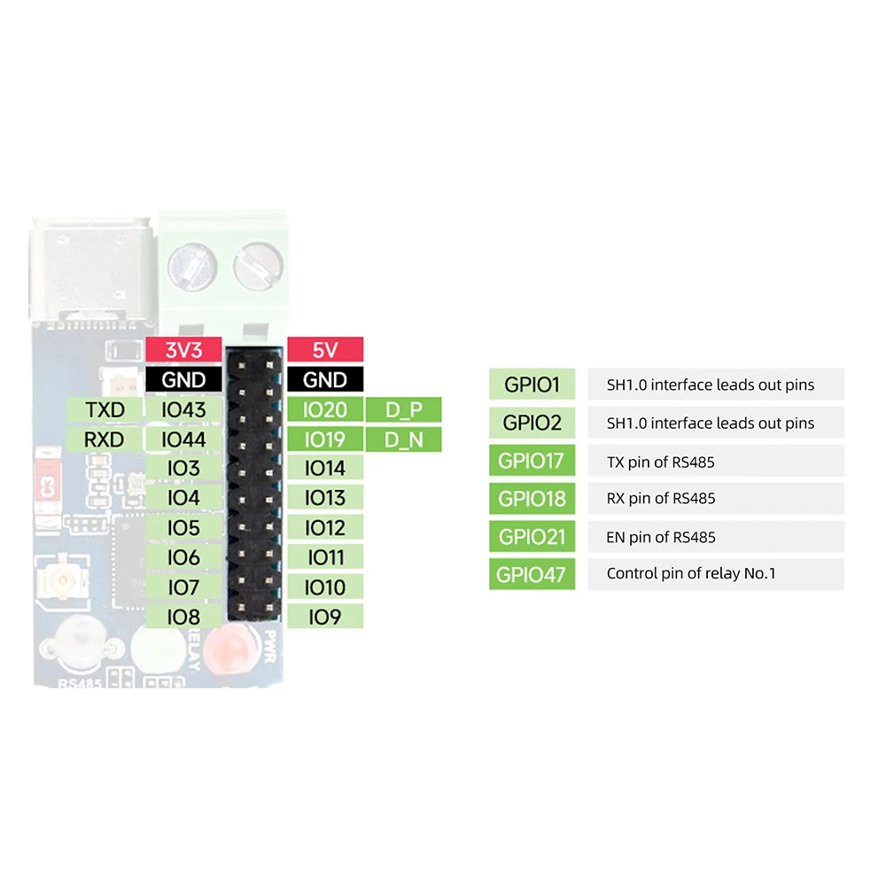 Waveshare ESP32-S3 1-Kanal-Relaismodul mit 2,4G WiFi 5.0 Bluetooth RS485 Dual Core 240MHz Industrielles DIN-Schienengehäuse mit RTC-Uhr – Detail 20