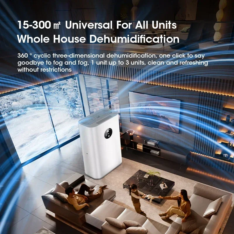 Smart Dehumidifier 2.5L Large Capacity Timed Moisture Absorption Drying Eliminate Dampness Mold Moisture for Bedroom Office