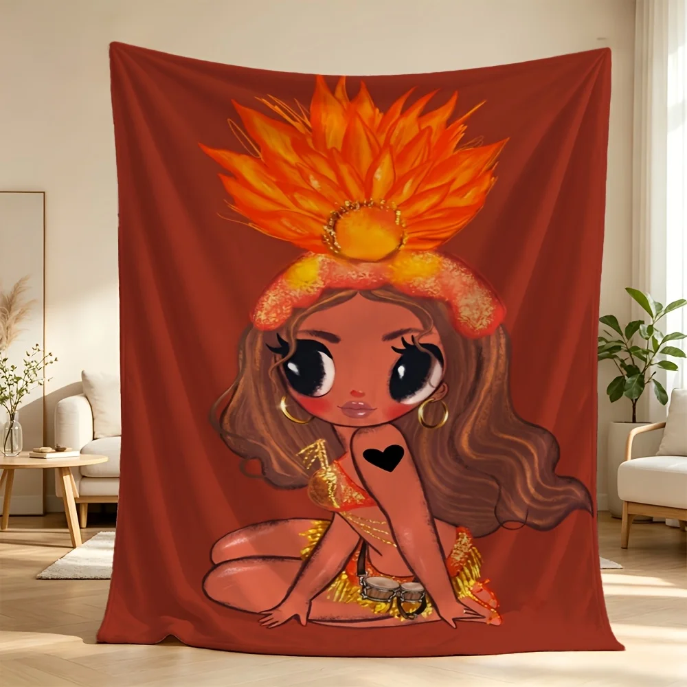 Boho Tropical Sunset Pop Art Woman Blanket Throw Cozy Decorative Wall Tapestry Chic Print Bohemian Dream Aesthetic Gift Decor