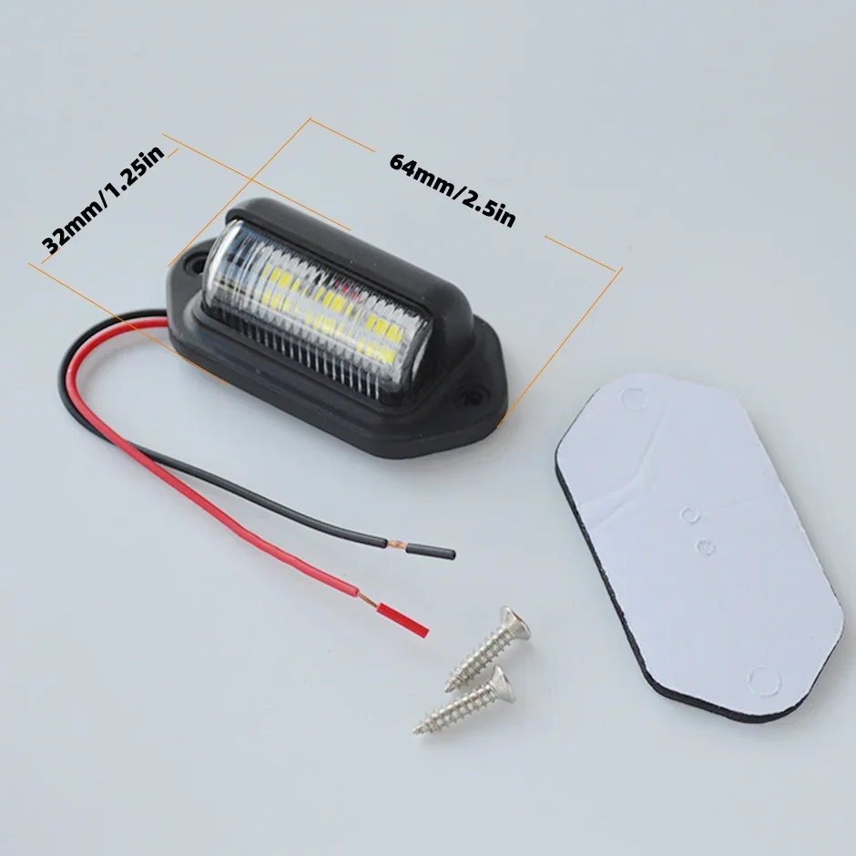 أضواء LED لخطوة الباب 12 فولت/24 فولت ومصباح لوحة ترخيص للرؤية الجانبية لمقطورة فان شاحنة سيارات الدفع الرباعي، طقم استبدال المصباح الأبيض