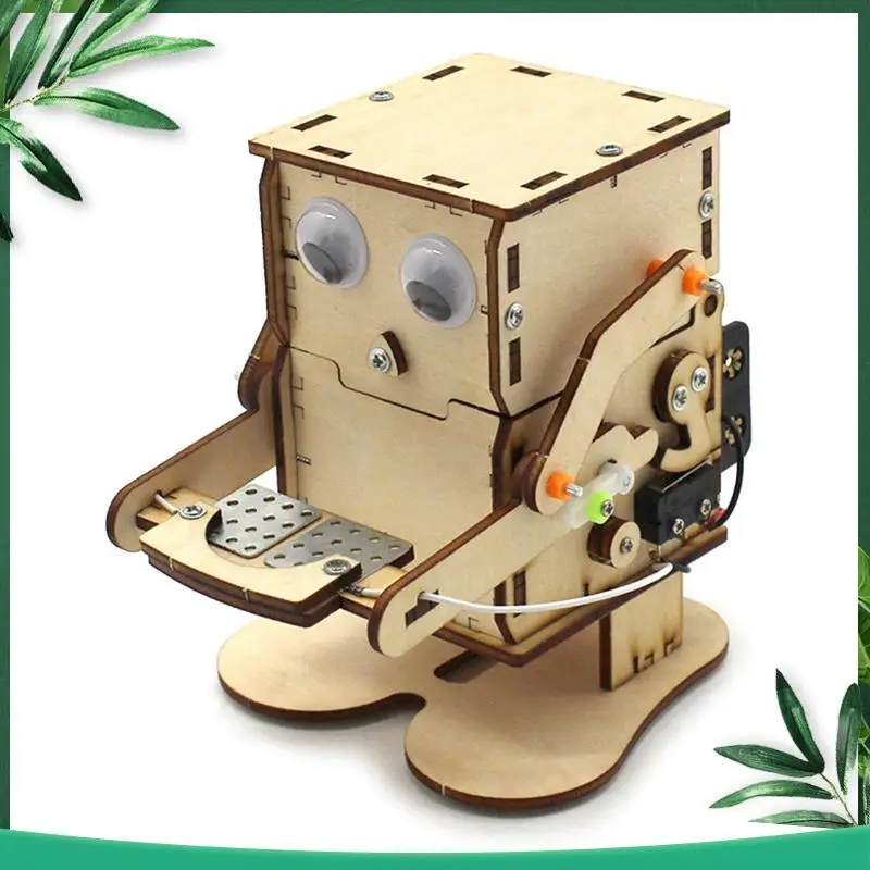 YSS-Robot Eating Coin Wood DIY Model Teaching Learning Stem Project Kit Educational 1Set