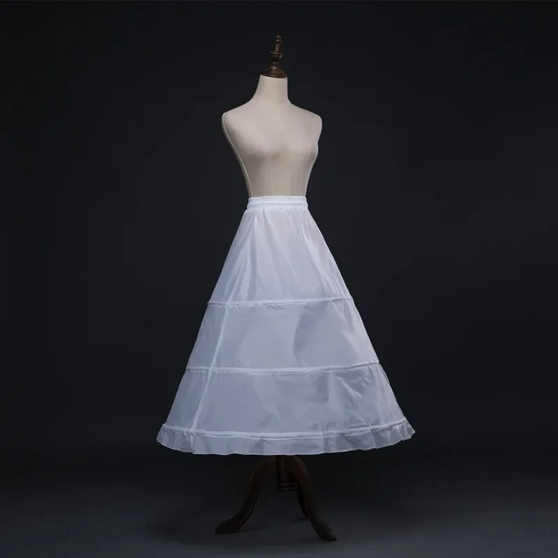 Vestido elástico para noiva, vestido de noiva, Crinoline Pettiskirt, vestido de performance, um forro, 3 anéis de aço, osso com cordões