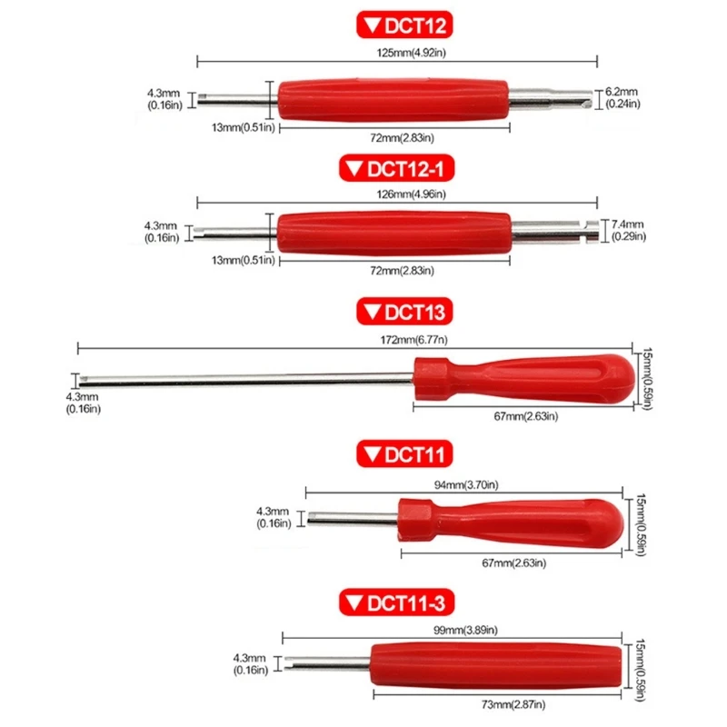 カーエアコンタイヤバルブコア除去ツールレンチスパナドライバーA6HB