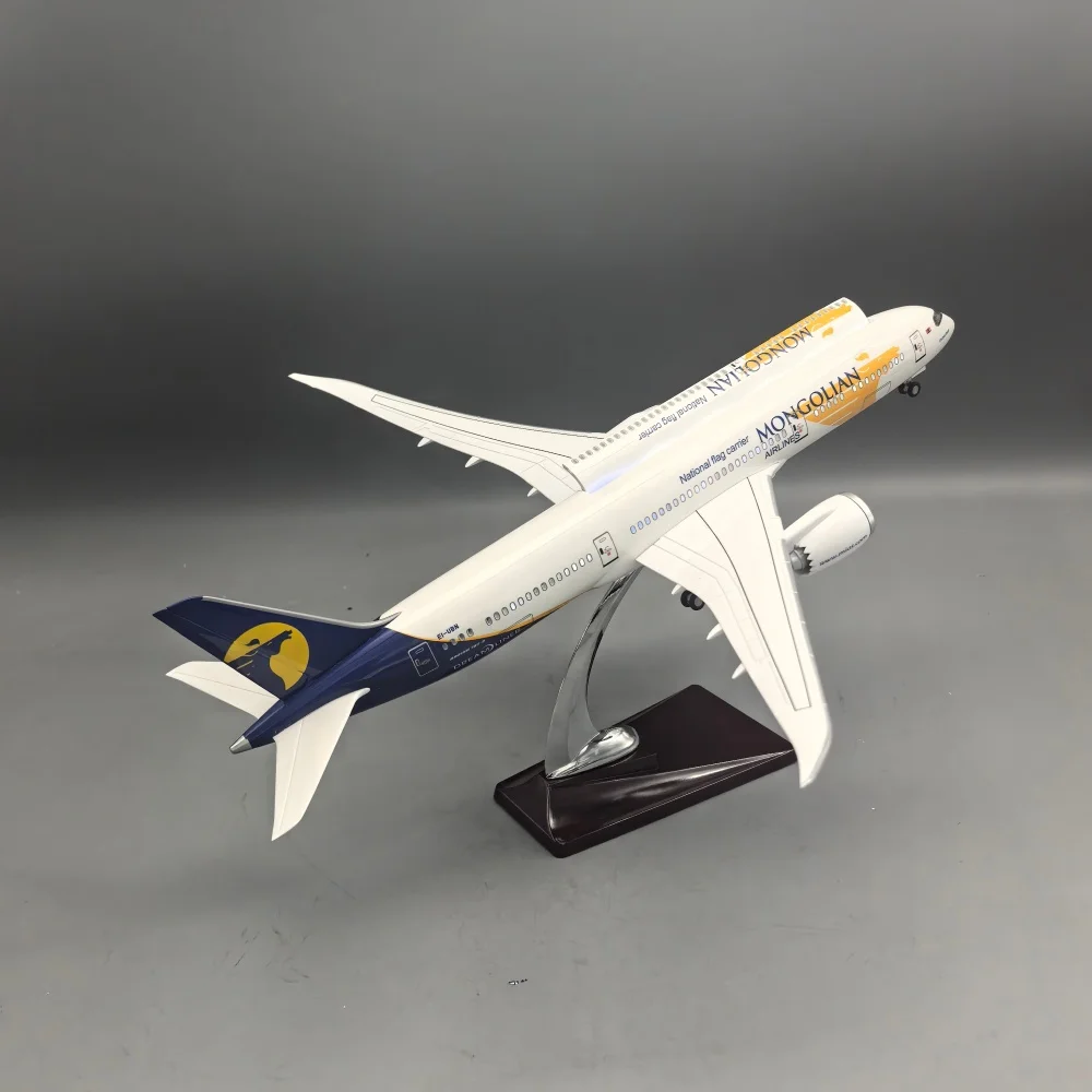 43cm Mongolian Airways B787-9 Resin Plane Model Open Cabin Cover 1/150 Scale Diecast Airplane Model Gift For Aviation Enthusiast