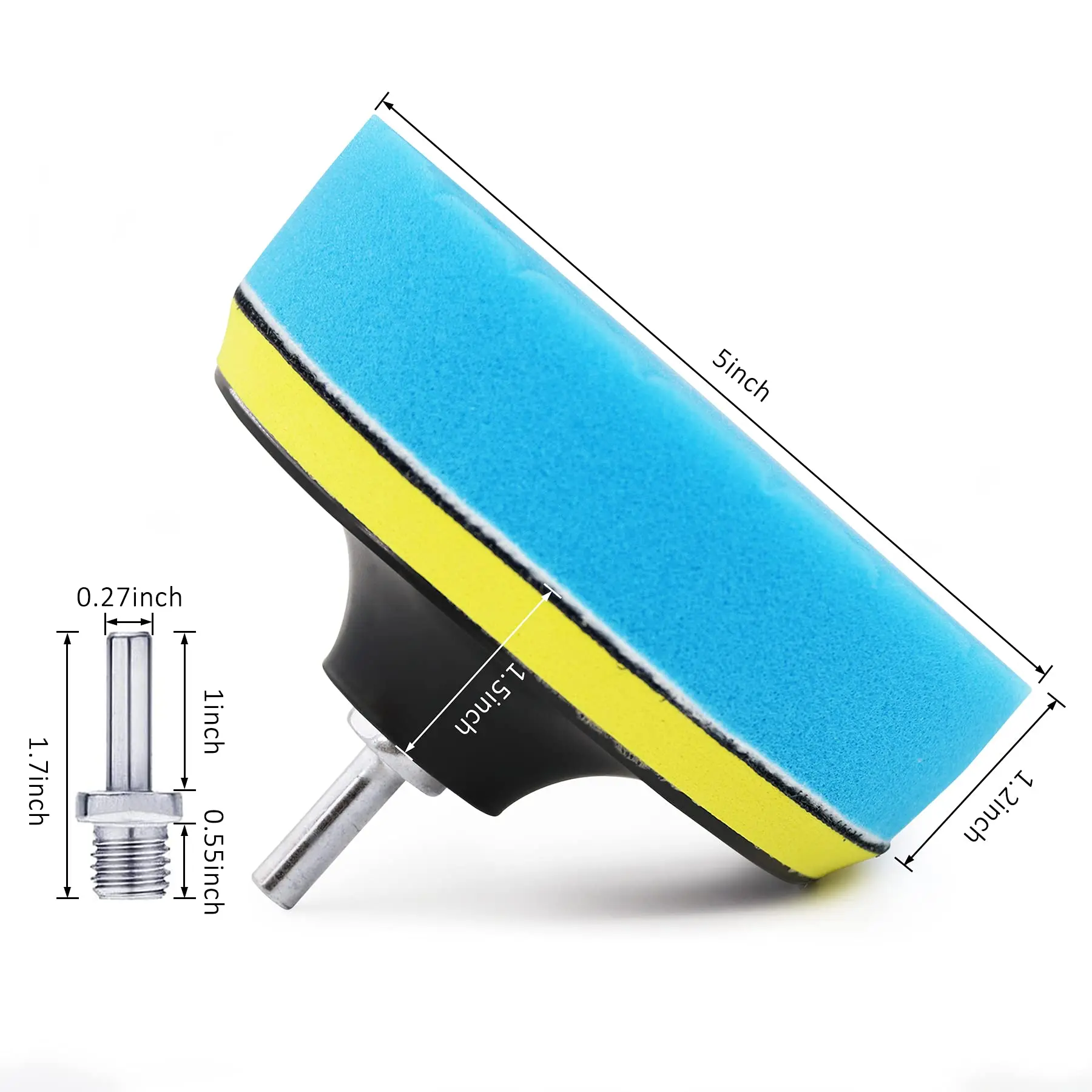 Almohadillas de pulido de coche de 5 pulgadas para taladro, Kit de pulido de 125mm con adaptador de taladro M14 y almohadillas de pulido de cera de lana para limpieza de coche
