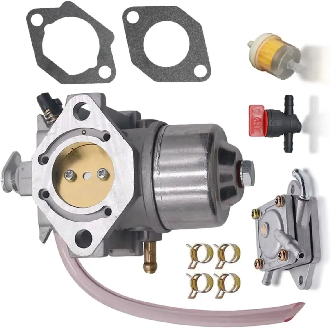AM122852 15003-2296 Carburetor Kit with Fuel Pump Fits John Deere GS75 HD75 185 260 265 Tractors Kawasaki FC540V 17HP Cycle Engi