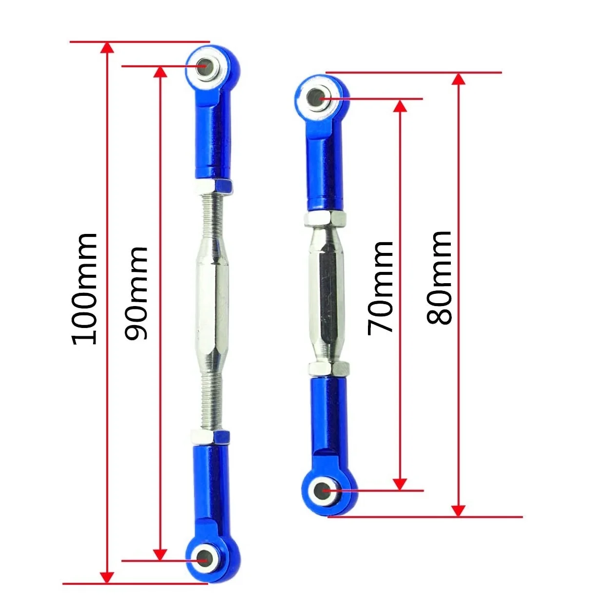 2 Stuks Metalen Verstelbare Stuurkoppeling Servo Link Trekstang Voor Traxxas Slash 4X4 5807 Hq727 1/10 Rc Auto Verbeterde Onderdelen, 3