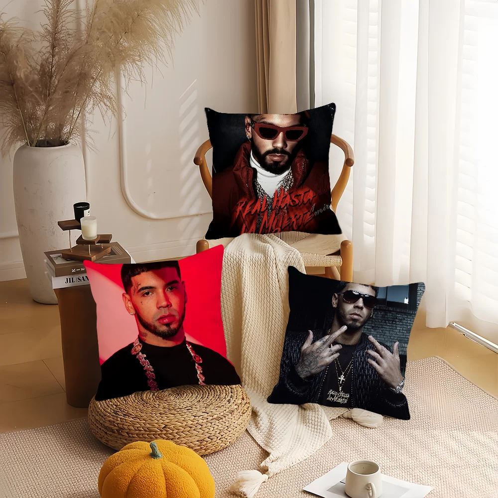 Funda de almohada AA de rapero A-Anuel, cojines de oficina adecuados para sofá, coche, dormitorio, funda de cojín decorativa