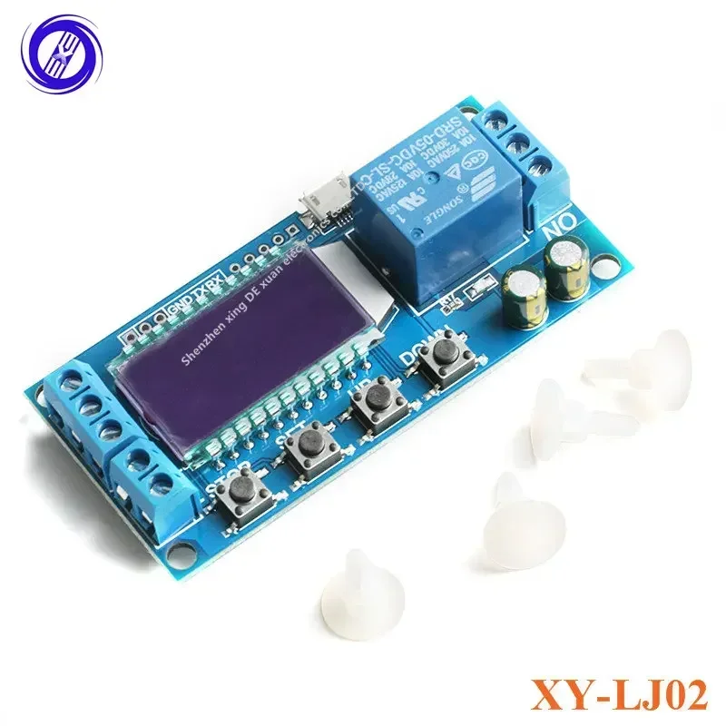 XY-LJ02 Delay Relay Module LCD Display Time Micro USB Digital 6-30V Control Timer Switch Trigger Cycle   Board