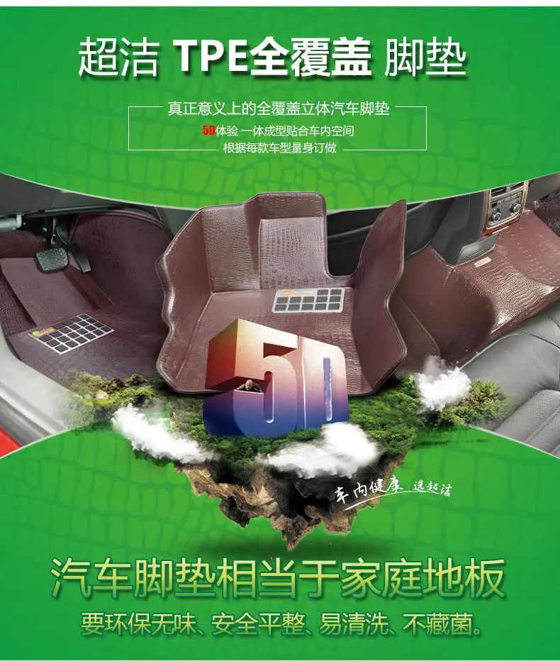 TPE pattern floor mat, environmental protection and health special car car fully enclosed floor mat