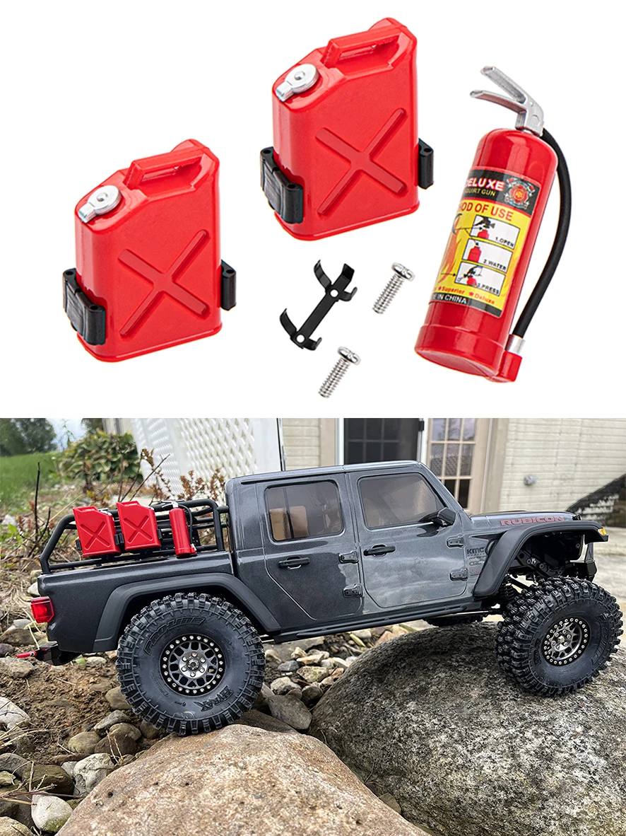 RC Simulation Decoration Plastic Mini Fuel Tank & Fire Extinguisher for Traxxas TRX4 Axial SCX10 Redcat Gen7 1/10 RC Crawler