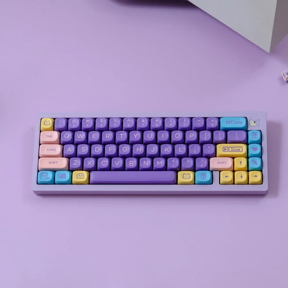 126 Keys/set PBT XOA MOA Profile Keycap Assorted Candy Keycaps Dye Sub Key Caps For 61 68 75 84 87 96 98 104 108
