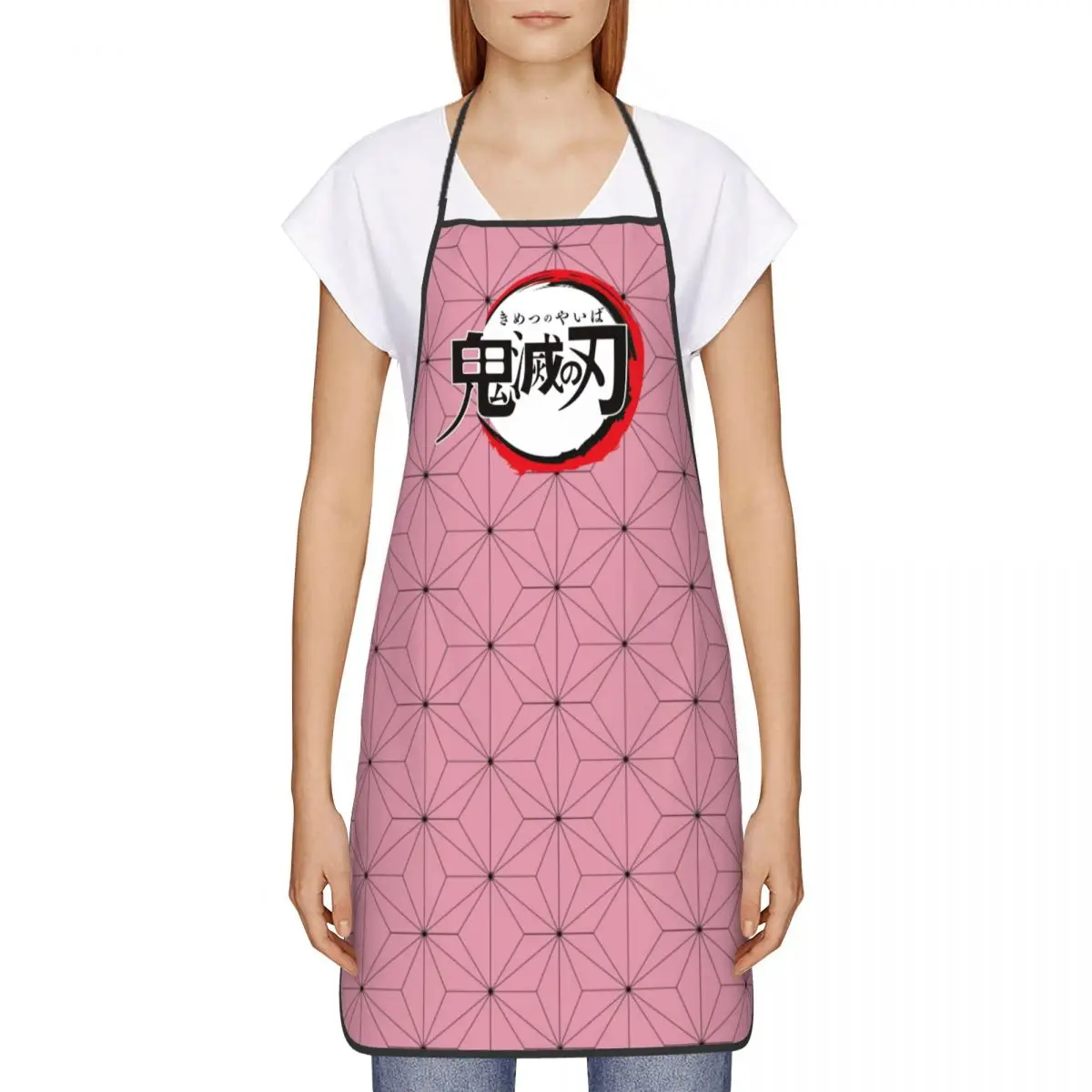 Unisex Demon Slayer Nezuko Pattern Apron Kitchen Chef Cooking Baking Bib Men Women Kimetsu No Yaiba Tablier Cuisine for Painting