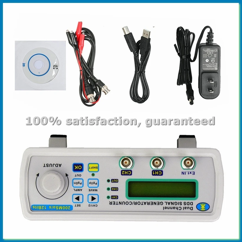 25MHZ MHS5200A Full CNC DDS Dual Channel Arbitrary Wave Signal Source Generator Counting Frequency Meter with US Plug-A27I