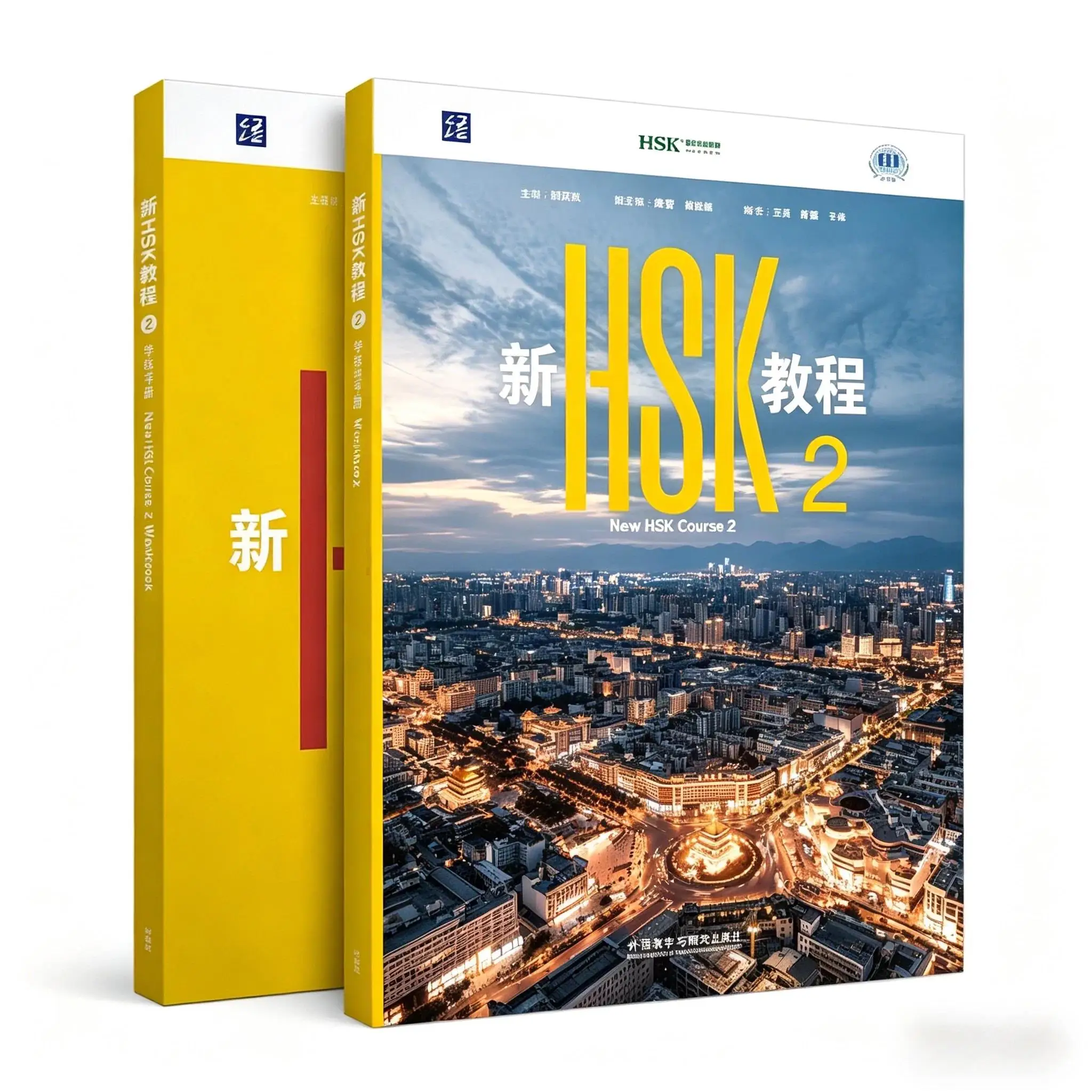 (2 Books) New HSK Course 2 Textbook and Workbook HSK Level 2 Standard Course Chinese Learning Book Set Exam Prep