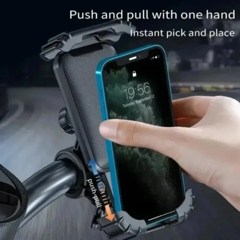 Outdoor Riding Motorcycle Phone Holder Shockproof Anti‑Vibration 360 Rotate Handlebar Smartphone Bracket for Motorbike Scooter