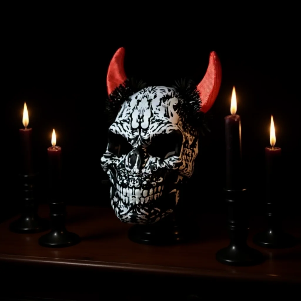 Devil Horn Mask Skull Themed Skull Mask Cosplay Mask Comfortable For Costume Activities Cosplay Holiday Performances