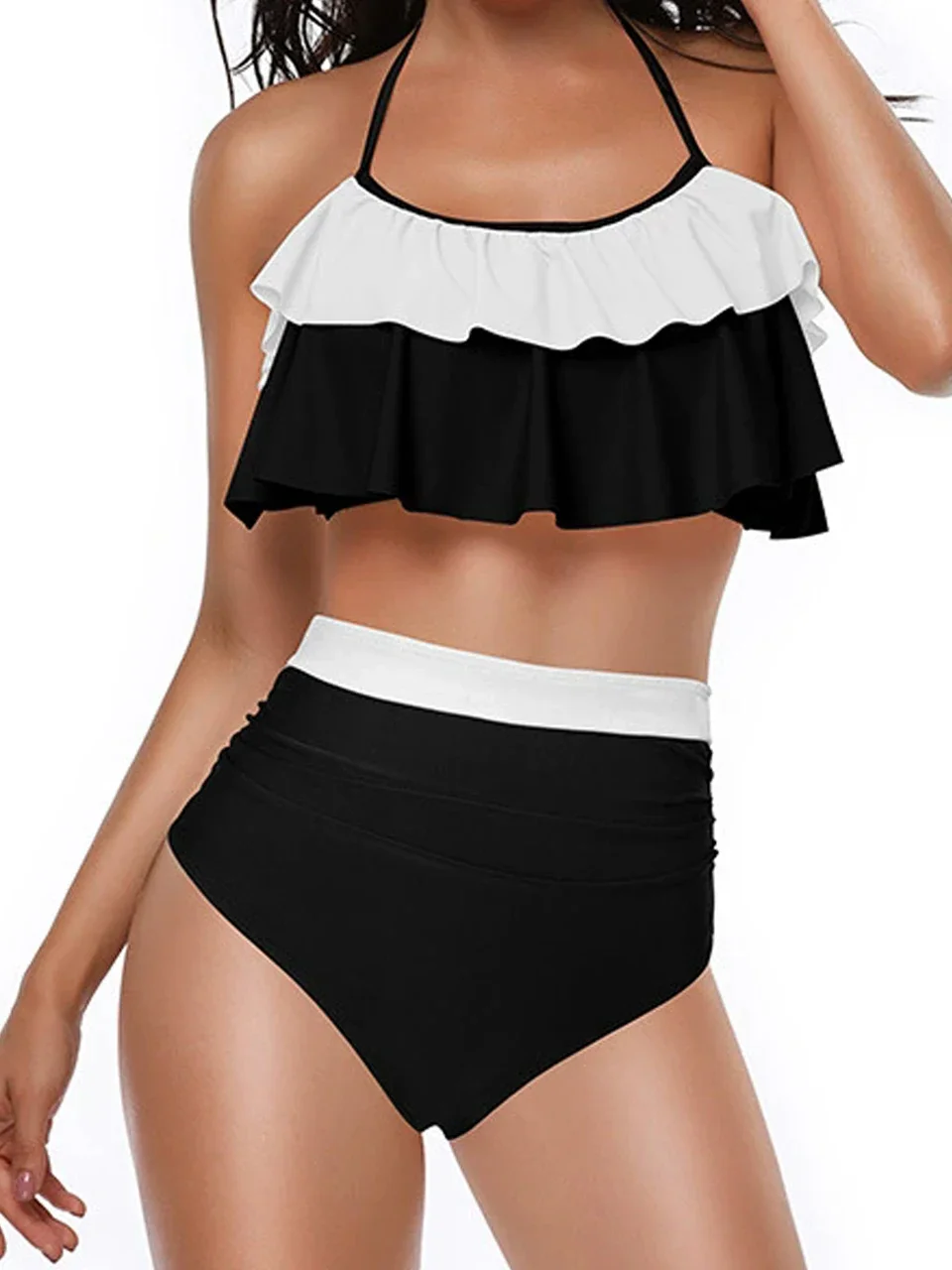 2025 moda wykończone frędzlami bikini kobiety zasznurować strój kąpielowy stroje kąpielowe z wysokim stanem kostiumy kąpielowe kobiece letnie kąpiących się pływanie strój kąpielowy