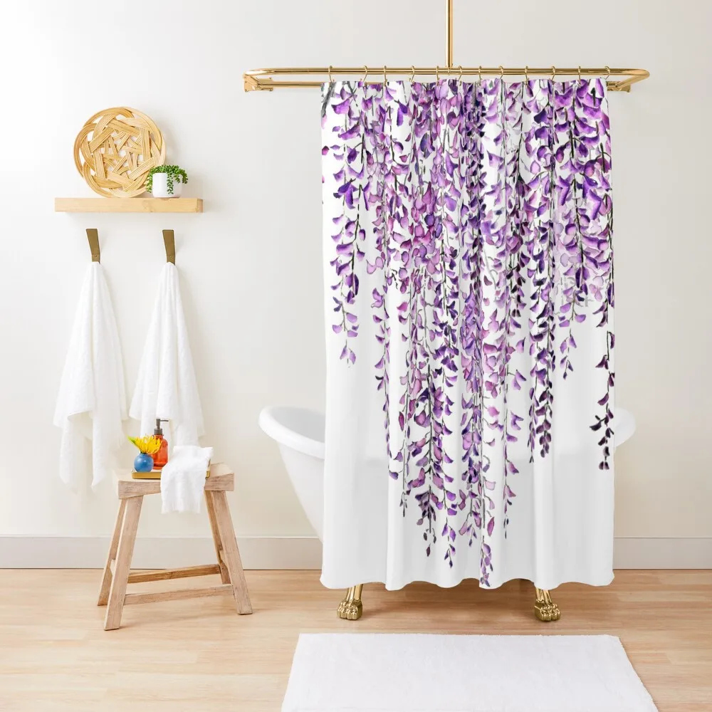 

purple wisteriain bloom Shower Curtain Bathtub Toilet Accessories Bathroom Modern Accessory Bathrooms Curtain