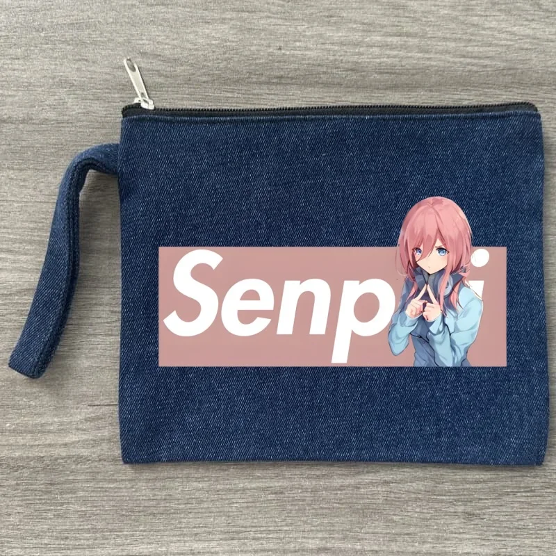 

The Quintessential Quintuplets Nakano Storage Zipper Bag Canvas Denim Cosmetic Bags Travel Perfume Lipstick Pouch Wallet Gift
