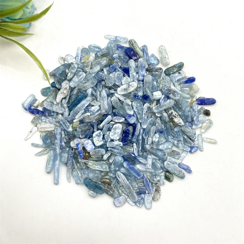 Drop Shipping 50g Natural Kyanite Quartz Polished Thin Slice Shape Blue Color Crystals Tumbled Gravel Cyanite Stones and Crystal