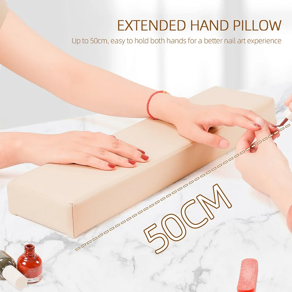 

50cm Extended Hand Pillow Cuboid Manicure Hand Rests Holder Wrist Rests Nail Cushion Foot Support Pedicure Stand Footrest Pillow