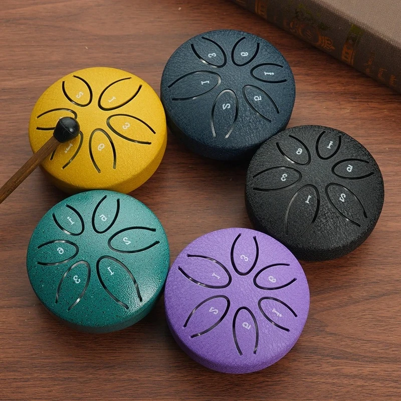 Mini tambor vacío de Metal, tambor de lengua de acero de 3 pulgadas y 6 tonos, instrumento de percusión de tambores para olvidar la preocupaciones, instrumento portátil de tambor vacío, nuevo