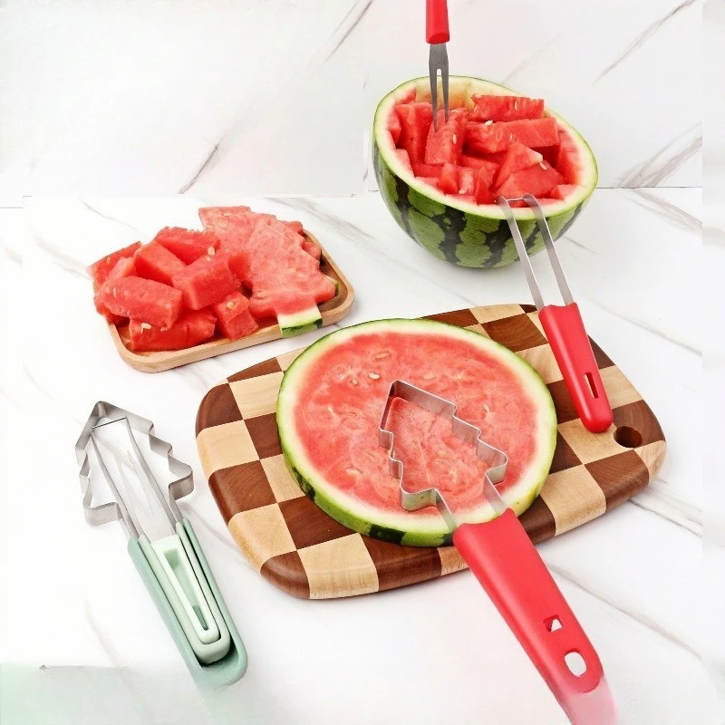 

Watermelon Cutter, 3-in-1 Melon Slicer Cutter Tool, Stainless Steel Watermelon Fork Slicer Cutter, Watermelon Knife For Home