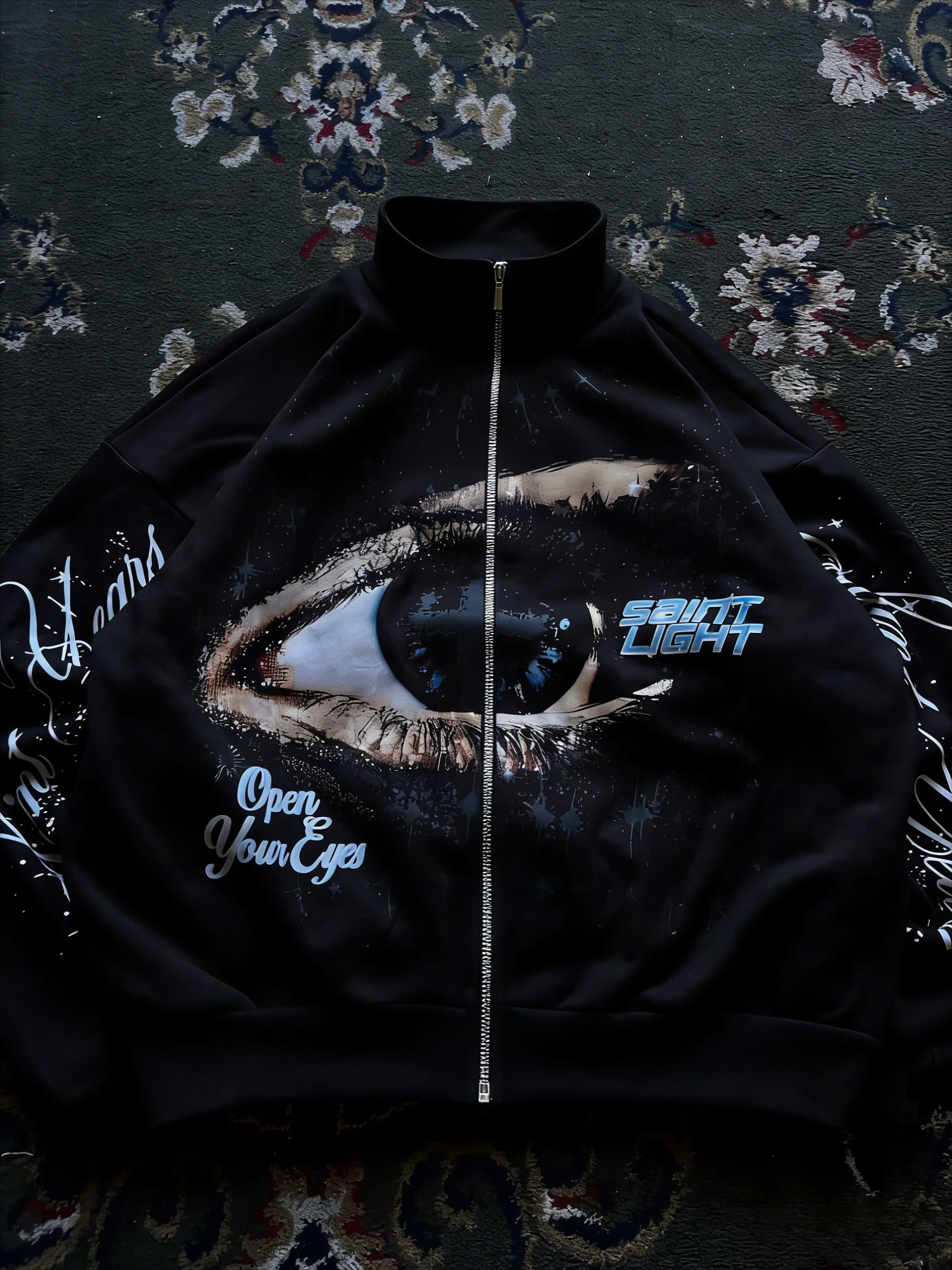 

Мужская куртка-свитер American Eye Collar в стиле Y2K Rock Street, оверсайз, с узором, в стиле Harajuku, повседневный свитер с принтом-граффити