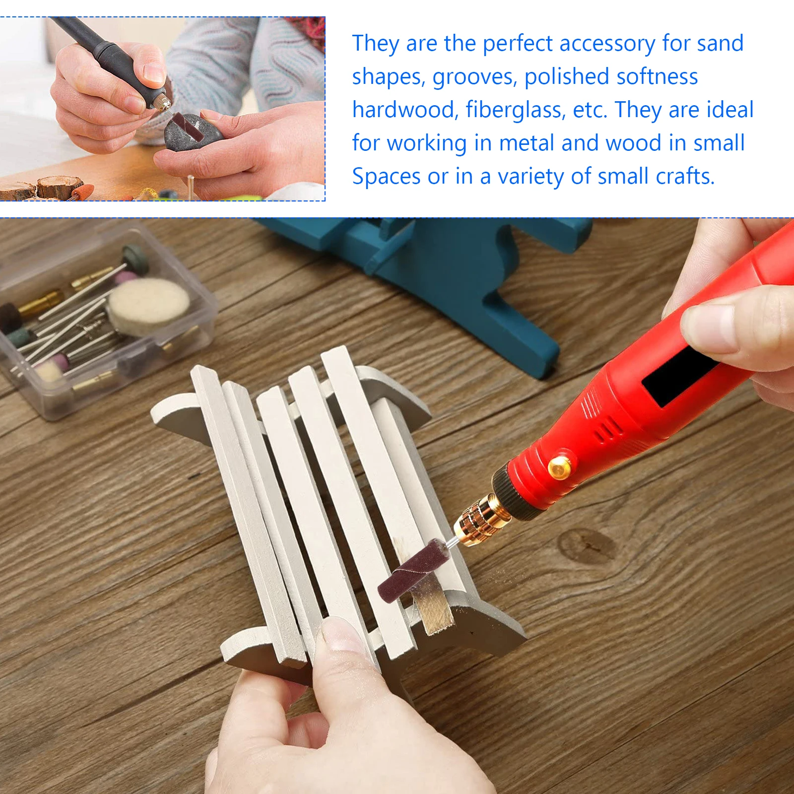 

10pcs S paper Stick Grinding Head Columnar Disc Cylinder Abrasive Wheel Flap Disc S Tool Wood Metal Craft