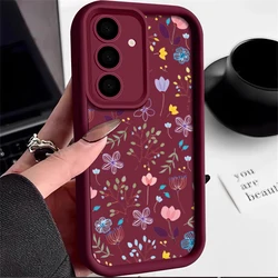 Case For Samsung Galaxy S25 FE S26 S24 S23 Ultra Plus S25 Edge A57 A37 A17 A16 A56 A36 A53 A54 A15 A55 5G Flower Print TPU Cover